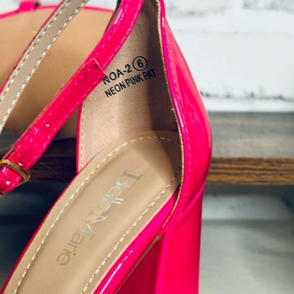 Bella Marie Hot Pink Patent High Block Heels 
Size 6 👠 🩷 - Picture 9 of 11
